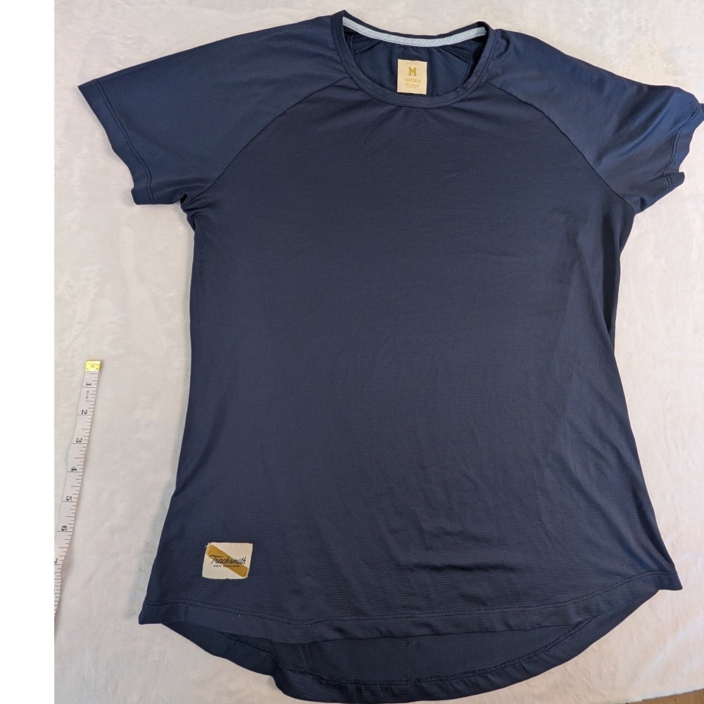 Tracksmith Twilight Tee Womens Medium Navy Running Shirt Micro Mesh Training Gym
